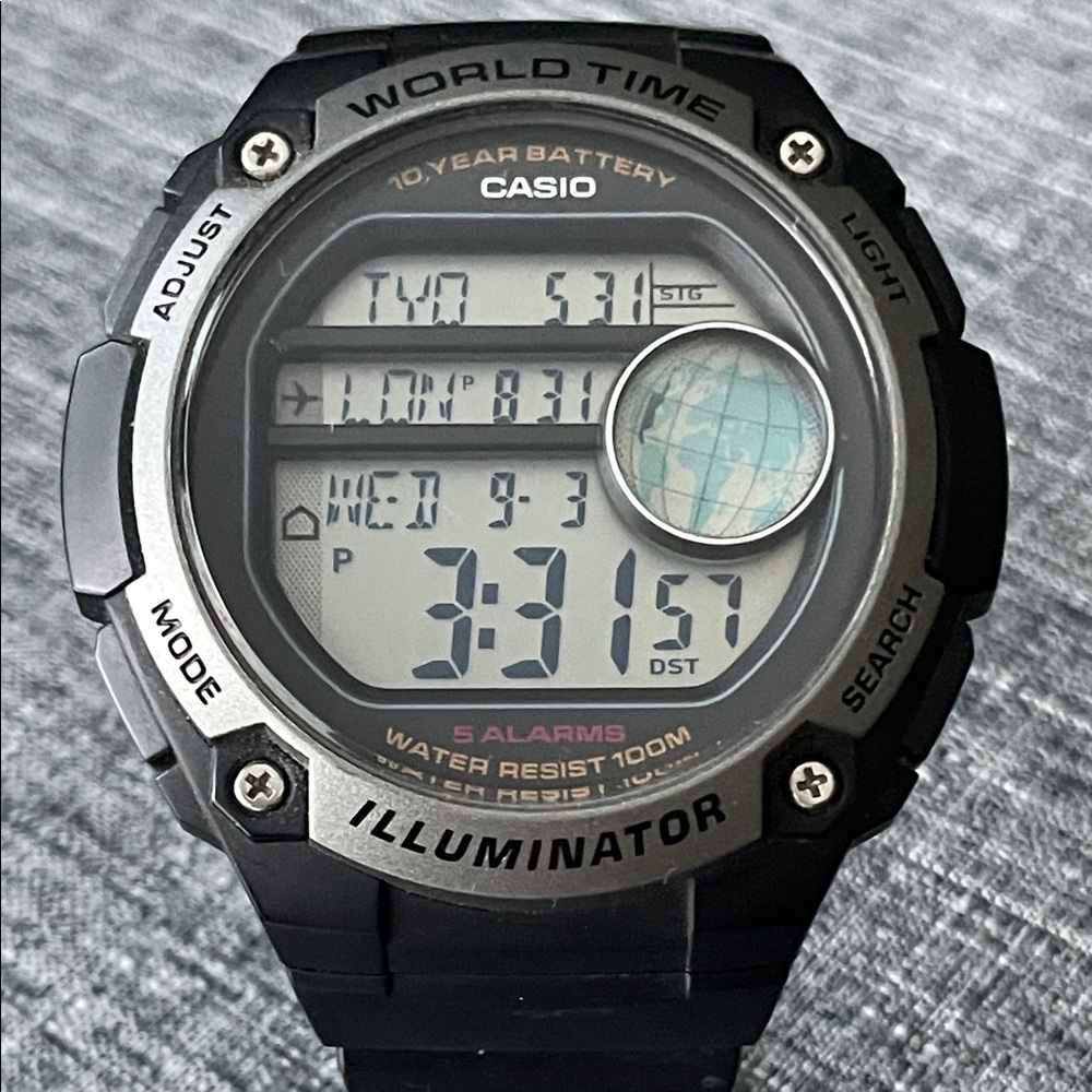 Casio Black and Silver Digital Watch